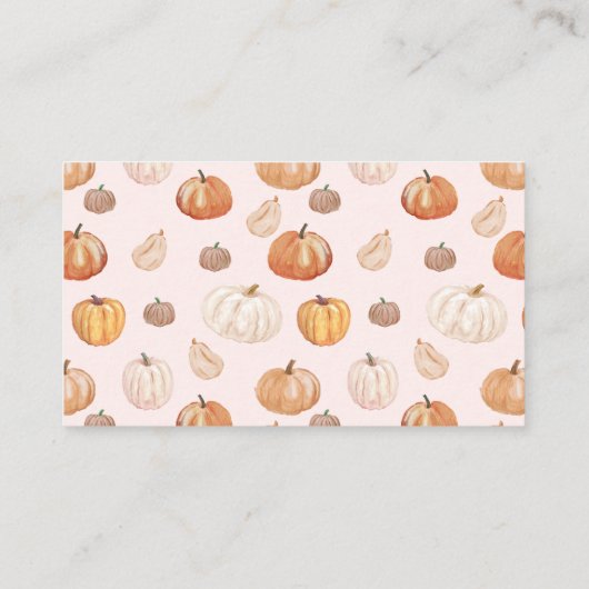 Carte D'accompagnement Boho Floral Citrouille Automne Baby shower Demande (Dos)