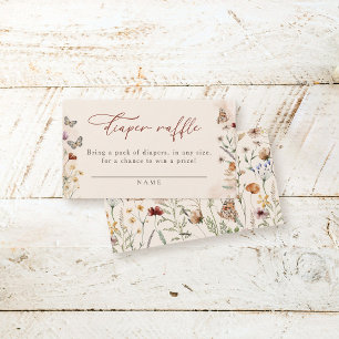 Carte D'accompagnement Boho Floral Fleur sauvage Baby shower Déchets Raff