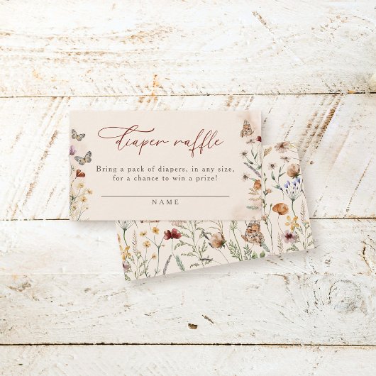 Carte D'accompagnement Boho Floral Fleur sauvage Baby shower Déchets Raff