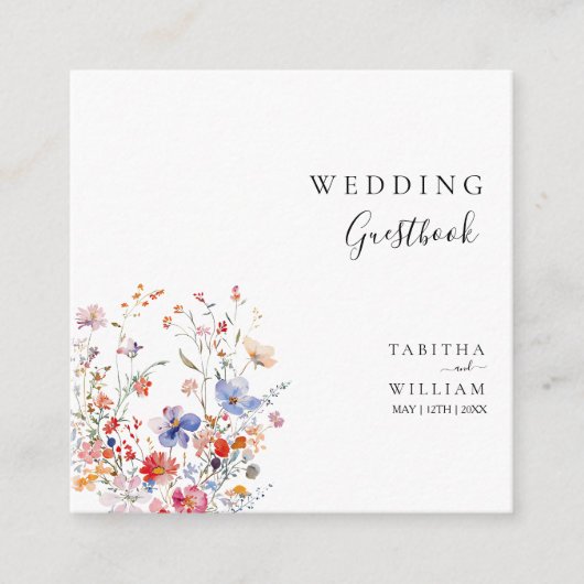 Carte D'accompagnement Boho Floral fleur sauvage mariage (Devant)