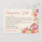Carte D'accompagnement Boho Floral Honeymoon Fund Fête des mariées (Devant)