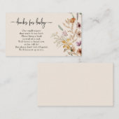 Carte D'accompagnement Boho Floral Livres Pour Bébé (Devant / Derrière)