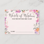 Carte D'accompagnement Boho Floral Mots de la sagesse Fête des mariées (Devant)