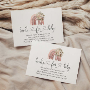 Carte D'accompagnement Boho Floral Rainbow Baby showers Livres Pour Bébé