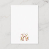 Carte D'accompagnement Boho Floral Rainbow Baby Sprinkle Diaper Raffle (Dos)