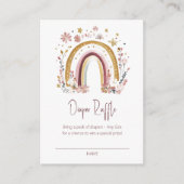 Carte D'accompagnement Boho Floral Rainbow Baby Sprinkle Diaper Raffle (Devant)