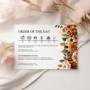 Carte D'accompagnement Boho Floral Terracotta Aquarelle Mariage