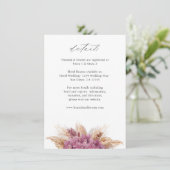 Carte D'accompagnement Boho Floral Violet Détails 2 (Debout devant)
