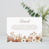 Carte D'accompagnement Boho Floral Wedding Details (Debout devant)