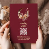 Carte D'accompagnement Boho Floral Western Mariage QR CODE