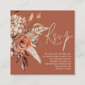Carte D'accompagnement Boho Florals QR Code Terracotta Wedding RSVP (Devant)