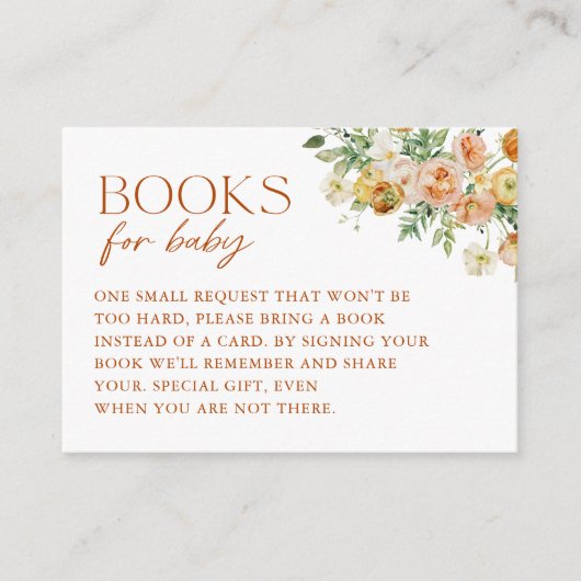 Carte D'accompagnement Boho Flowers Baby showers Livres pour bébé (Devant)