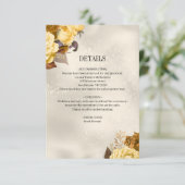 Carte D'accompagnement Boho Golden Floral Silk Elegance Détails du Mariag (Debout devant)