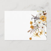 Carte D'accompagnement Boho Golden Yellow Meadow Fleurs Blanc Détails (Dos)