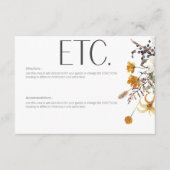 Carte D'accompagnement Boho Golden Yellow Meadow Fleurs Jaune Détails (Devant)