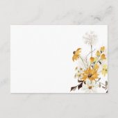 Carte D'accompagnement Boho Golden Yellow Meadow Fleurs Réception blanche (Dos)