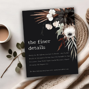 Carte D'accompagnement Boho Gothic Rust Black Botanique Détails du Mariag