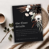 Carte D'accompagnement Boho Gothic Rust Black Botanique Détails du Mariag