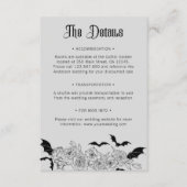 Carte D'accompagnement Boho Gothique Botanical Grey Détails du Mariage (Devant)