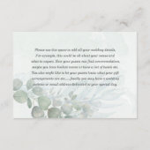 Carte D'accompagnement Boho Green Botanical Watercolor Wedding Details (Dos)