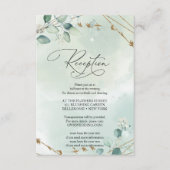 Carte D'accompagnement Boho Green Eucalyptus feuille Faux Gold Frame (Devant)