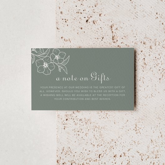 Carte D'accompagnement Boho Green Floral Mariage Wishing well
