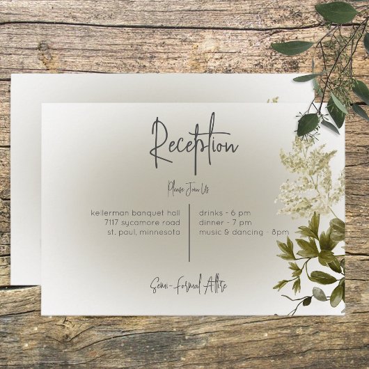 Carte D'accompagnement Boho Green Mariage d'accueil moderne