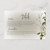 Carte D'accompagnement Boho Greenery Détails moderne Mariage (Devant)
