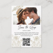 Carte D'accompagnement boho greenery qr code rsvp photo mariage vert (Devant)