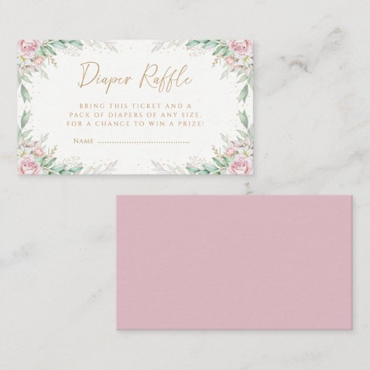 Carte D'accompagnement Boho Greeney Baby shower rose Floral Barreau (Devant / Derrière)