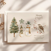 Carte D'accompagnement Boho Hiver Baby shower de Noël Diapper Raffle
