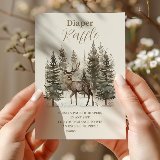 Carte D'accompagnement Boho Hiver Baby shower de Noël Diapper Raffle