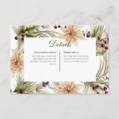 Carte D'accompagnement Boho Hiver Végétation Boughs Réception (Devant)
