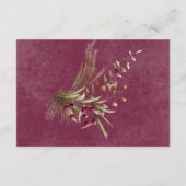 Carte D'accompagnement Boho Hiver Végétation Boughs Réception Bourgogne (Dos)