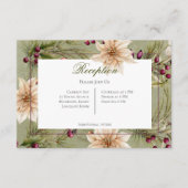 Carte D'accompagnement Boho Hiver Végétation Boughs Sage Green Réception (Devant)