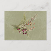 Carte D'accompagnement Boho Hiver Végétation Boughs Sage Green Réception (Dos)