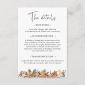 Carte D'accompagnement Boho Holiday Botanical Détails du Mariage (Devant)