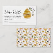 Carte D'accompagnement Boho HoneyBee Diaper Raffle Baby Shower (Devant / Derrière)
