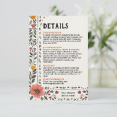Carte D'accompagnement Boho Letterpress Style Skeleton Tarot Wedding (Debout devant)