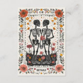 Carte D'accompagnement Boho Letterpress Style Skeleton Tarot Wedding (Dos)