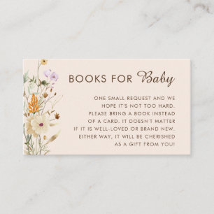 Carte D'accompagnement Boho Little Fleur sauvage Books for Baby shower Ca
