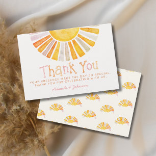 Carte D'accompagnement Boho Little Ray de Soleil Remerciement Baby Shower