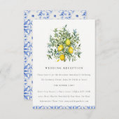 Carte D'accompagnement Boho Marocain citron jaune Réception de mariage (Devant / Derrière)