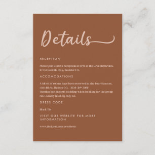 Carte D'accompagnement Boho Marron Terracotta Détails Tendance