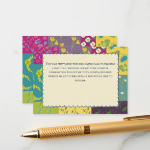 Carte D'accompagnement Boho Maximalist Mariage Quilt Patchwork