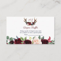 Boho Merlot Marine Floral Antlers Déchets
