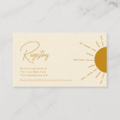 Carte D'accompagnement Boho minimal Sunshine Beige QR Code Baby Registry (Devant)