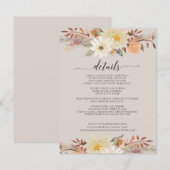 Carte D'accompagnement BOHO Moderne Automne Floral Aquarelle Bio Terre (Devant / Derrière)