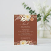 Carte D'accompagnement BOHO Moderne Automne Florale Aquarelle Bio Sienne (Debout devant)