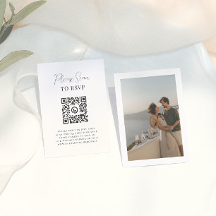 Carte D'accompagnement Boho Moderne Calligraphie QR Code photo Mariage RS